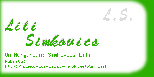 lili simkovics business card
